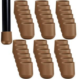 lot 2419 image: 36 Pieces 78 Inch Folding Chair Leg Caps Heavy-Duty Plastic Chair End Caps Non-Marring Furniture Glides Round Hardwood Floor Protectors (Beige)