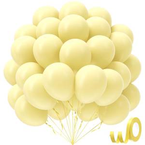 lot 2453 image: Pastel Yellow balloons 12 inch, Light Yellow Latex Balloons 50pcs Party Balloon for Gender Reveal Baby Shower Birthday Party Decorations