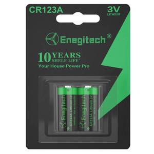 lot 2459 image: Enegitech CR123A 3V Lithium Battery, 123 3 Volt Lithium Battery, for Home Security Alarm System Sensor Doorlock Smok Carbon Monoxide Alarm Non-Rechargeable (CR123A 2 Pack)