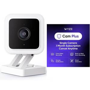 lot 2464 image: WyzeCam Cam V3 with 3-Months Cam Plus Cloud Storage Indoor Outdoor Plug-in Smart Security Camera, AI Motion Detection, WiFi Home Surveillance Camera, IR Color Night Vision, Siren Alarm, 2-Way Talk