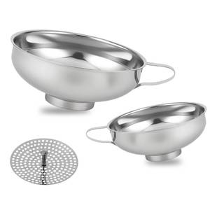 lot 2486 image: Enfete Stainless Steel Wide-mouthed Kitchen Funnel, 2 Sets with Filter, Suitable for Wide-mouthed and Regular-Sized Cans, Ideal for Transferring Liquids and Solids, Oils, Beans and Jams