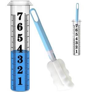 lot 2489 image: Rain Gauge Replacement Tube, Accurate Rain Gauges Outdoors Best Rated, 7 Capacity Plastic Rain Gauge Tube Replacement for Yard & Garden, Water Gauge for Rain, 1 Rainfall Meter Tube with 1 Clean Brush