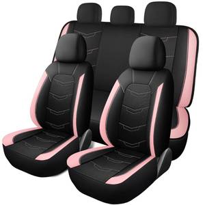 lot 3324 image: HChengkikz Pink Seat Covers, Breathable and Sport Seat Covers, Anti-Slip Universal Fit Car Seat Covers Full Set for Cars Sedans SUV and Truck (Full Seat, BlackPink)