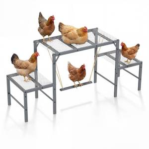 lot 3327 image: Magicfly Chicken Perch Swing in Coop, Metal Chicken Roosting Bar for Pet Chickens Health and Happiness, Large Capacity for 10-12 Chickens, Chicken Toys Accessories for Backyard Farms, Grey
