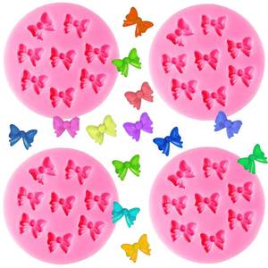 lot 4032 image: Actvty Bow Chocolate Mold, 4 Pcs Mini Bow Molds, Silicone Bows Fondant Molds for DIY Desserts, Cake Pop, Candy, Cake Decorating