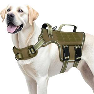 lot 4046 image: Dog Harness for Large Dogs Heavy Duty, No Pull Tactical Dog Harness with Molle System, Easy On and Off Service Dog Vest, Breathable Padded, Adjustable Reflective Pet Vest for Walking Hiking Training