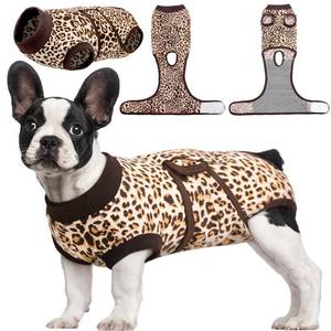 lot 4062 image: Kuoser Dog Recovery Suit Female, Soft Puppy Surgery Suit, Dog Recovery Suit After Surgery, Post-Op Onesie for Female & Male Dogs, Soft Protective Wear, BrownLeopard S