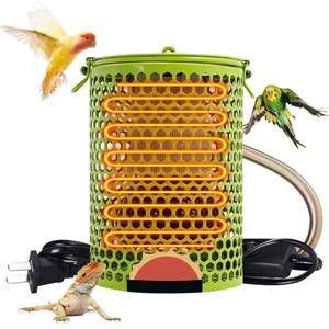 lot 4390 image: Hamiledyi Ceramic Heat Lamp Bulb with Lampshade,Reptile Heat Lamp Guard 100W Bird Cage Heater Adjustable Temperature Anti-Scald Heating Bulb No Light Emitter for Reptile,Bearded