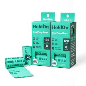 lot 4396 image: HoldOn Pet Waste Bags - Unscented Leak Proof & Tear Resistant Dog Poop Bags Extra Thick Durable (2 Pack)