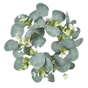 lot 4403 image: GRBAMBI Artificial Eucalyptus Leaves Wreaths - Eucalyptus Leaves Greenery Garland Farmhouse Wreath 9Inch for Kitchen Cabinet Dining Chairs Tabletop Decor (1)
