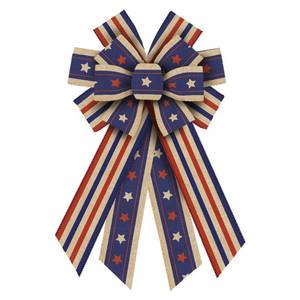 lot 4405 image: Patriotic Red White Blue Striped Burlap Ribbon Roll