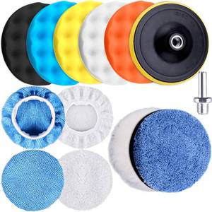 lot 4423 image: SIQUK 13 Pieces Buffing Pads 6 Inch Car Polishing Pad Kit Foam Polish Pads Wax Buffer Polisher Attachment for Drill
