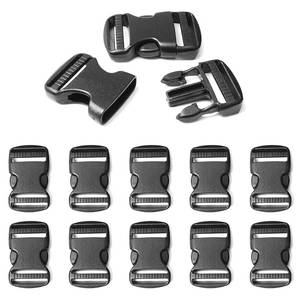 lot 4426 image: CooBigo 10 Pack Plastic 34 Side Release Buckle Dual Adjustable Outdoor Camping Tactical Backpack Belt Strap Webbing Bag Hardware Accessories 34 Dual Release Buckles Black