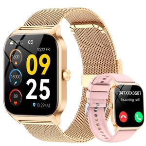 lot 4434 image: Smart Watch for Women with Bluetooth Calling, Fashion Fitness Tracker, 1.85 HD Touch Screen, AI Voice Assistant, Heart Rate Sleep Monitor, 120 Sports Modes, Compatible with Android iPhone, 2 Bands