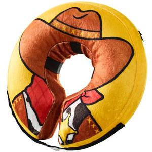 lot 4439 image: BENCMATE Inflatable Dog Cone Collar Alternative, Soft Dog Cone for Small Medium Large Dogs and Cats, Neck Recovery ECollar Donut Collar After Surgery (Small, Cowboy)