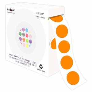 lot 4451 image: PARLAIM 1000PCS 12 Inch Round Permanent Color-Code Dot Stickers,Circle Colorful Coding Label Sticker for Home Office Classroom(Orange)