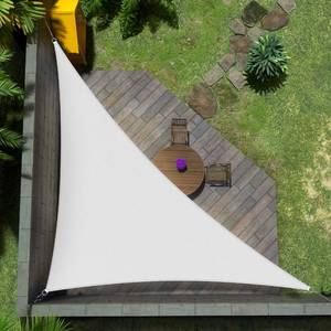 lot 4459 image: Amgo 12 x 12 x 17 White Right Triangle Sun Shade Sail Outdoor Canopy Awning UPF50 AGTAPRT12, 95% UV Blockage, Water & Air Permeable, Commercial Standard Heavy Duty (We Make Custom Size)