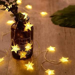 lot 4474 image: ANJAYLIA 20 LED Star String Lights 10 FT Fairy Christmas Lights Battery Operated for Indoor & Outdoor, Party, Wedding and Holiday Decorations Warm White