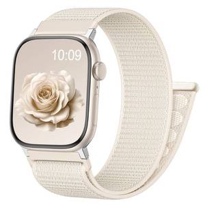 lot 4480 image: Zedoli Nylon Sport Loop Band Compatible with Apple Watch Band 40mm 42mm 41mm 38mm Women Men, Cute Soft Stretchy Braided Elastic Strap for iWatch Series 11 10 9 8 7 6 5 4 3 2 1 SE, Starlight