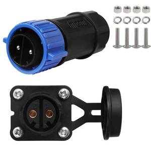 lot 4481 image: GaiRen 2 Pin 50Amp Trolling Motor Plug Receptacle Set, 12243648 Volt Marine Boat Power Waterproof IP67 Connector Trolling Boat Plug for Trolling Motors Compatible with 68 AWG Wire Blue