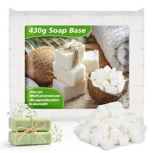 lot 4486 image: Glycerin Soap Base for Soap-Making - 15oz Sukh White Glycerin Base, Pre-Cut Cubes for Moisturizing,Melt and Crafting,DIY Handmade Making Supplies 430 g