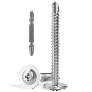 lot 4496 image: VGBUY 120pcs Self Drilling Screws for Metal,#8 x 1 12 Inch 410 Stainless Steel Self Tapping Sheet Metal Screws,Self Tapping Screws for Metal,Modified Truss Head