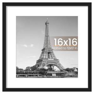 lot 6276 image: upsimples 16x16 Picture Frame, Display Pictures 12x12 with Mat or 16 x 16 Without, Wall Hanging Square Frames, Black, 1 Pack