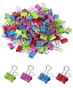 lot 6290 image: Mr. Pen- Binder Clips, 100 pcs, 0.75, Small Size, Colored Binder Paper Clips, Bulk Paper Clamps for Office Supplies, Home, School, Business, Document Organizing