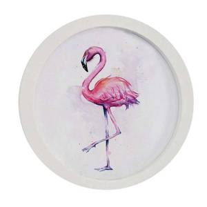 lot 6293 image: Daunkang Round Photo Frame Wood Hanging Picture Frames for Home Office Wall Decoration White 8in