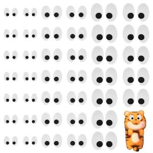 lot 6294 image: FINGERINSPIRE 90 Pairs Oval Safety Eyes 3 Size Black White Felt Eye Patches Felt Craft Eyeballs Sew on Eyes for Stuffed Animal, Halloween Eye Applique for Amigurumi Puppet Teddy Bear Crochet Plush DIY
