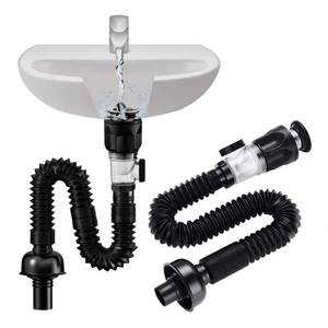 lot 6299 image: Bathroom Sink Drain Kit with Flexible Expandable P-Trap Pipe Anti-Odor Bathroom Sink Drain Pipe for 1-14 and 1-12 Hole