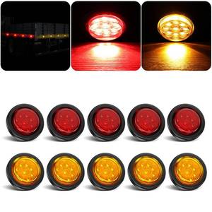 lot 6314 image: PVerandio 10Pcs 2 Inch LED Trailer Marker Lights, 9 LED 2 Round Clearance Marker Lights with Reflectors for Trailer Truck, RV, Waterproof Sealed, 12V
