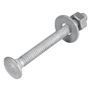 lot 6321 image: 516 x 3 (50 Pack) Galvanized Carriage Bolt Kit Grade 307A Includes 516 USS Flat Washers (50 pcs) and 516-18 Hex Nuts (50 pcs), Hot Dip Galvanized for Exterior Use by Makers Bolt