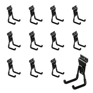 lot 6325 image: PYBTOOL 12Pack Slatwall Hooks Heavy Duty Slatwall Accessories Garage Slatwall Hooks and Hangers Small U Hook(Black)