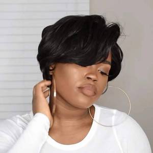 lot 6333 image: ZJchao Cut Wig, Short Wigs for Black Women, Wigs For Women Similar to Real Hair for Parties, Halloween, Role Playing, Costumes, Daily Use (BLACK)