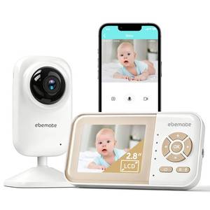 lot 6352 image: ebemate Video Baby Monitor  2.8 LCD Screen  1200FT Range  Temperature & Feeding Alerts  No-Glow Night Vision  2-Way Talk EBE28