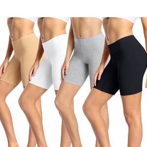 lot 6357 image: wirarpa Womens Cotton Boy Shorts Underwear Long Leggings Under Shorts Anti Chafe Bloomers 4 Pack Multicolored Size L