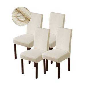 lot 6374 image: Genina Waterproof Chair Covers for Dining Room Dining Chair Covers Kitchen Parsons Chair Cover (Beige, 4 PCS)