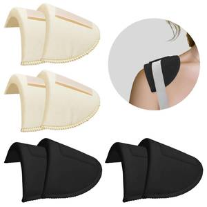 lot 6392 image: Zaruatu 4 Pairs Reusable Shoulder Pads, Removable Shoulder Pads for Womens Clothing, Washable Breathable Soft Sponge Pads for Men Sloping High Low Shoulders Blazer Suit (Black & Skin)