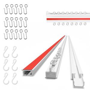 lot 6396 image: AJAZZ Self Adhesive Ceiling Curtain Track (4.72FT,1.44M, White) Curtain Track Ceiling Mount, for Smooth Wall Mount- No Screws Adhesive Curtains Tracks, Flexible Curtains Rod