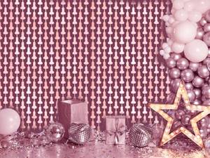 lot 6403 image: A2Pcs Penis Metallic Foil Fringe Curtains for Bachelorette Party Decorations for Bridal Shower Hen Parties Girls Night Decor (Penis Rose Gold)
