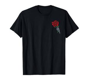 lot 6425 image: Skeleton Hand Holding Rose  Aesthetic Red Flower T-Shirt size small