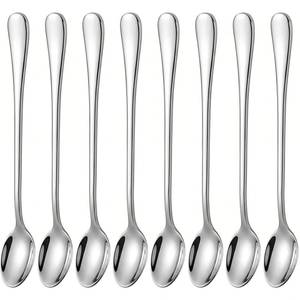 lot 6426 image: Long Handle Iced Tea Spoons, 7.9 1810 Stainless Steel Cocktail Stirring Spoons with Thickened Ergonomic Handle, Tall Coffee & Latte Stirrers, Dessert Spoon Set, Dishwasher Safe 15-Piece