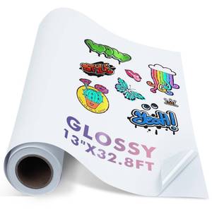 lot 6436 image: Koala Printable Vinyl Sticker Paper Roll for Inkjet Printers, 13 inch x 32.8 ft White Glossy Sticker Paper, Water-Resistant and Durable Sticker Printer Paper