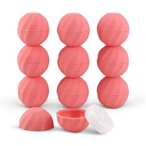 lot 6441 image: longway 0.24Oz (7ml) Empty Lip Balm Sphere Containers  Screw Cap Lipstick TubesChapstick TubesChapstick Holder for Lip Gloss & BPA FREE (Pack of 10, Pink)