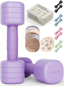 lot 11807 image: kure.fit Adjustable Dumbbell Set��2LB 3LB 4LB 5LB Light Hand Weights for Women��One-Twist Weight Adjustment��Non-Slip Curved Grip Handle��Free Weights for Home Gym, Rehab, Pilates, Yoga, Strength Training