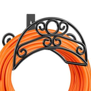 lot 11809 image: TomCare Garden Hose Holder Wall Mount Water Hose Holders Holds 150 FT Hoses Heavy Duty Metal Hose Hanger Decorative Garden Hoses Storage Organizer Reels for Outside Yard