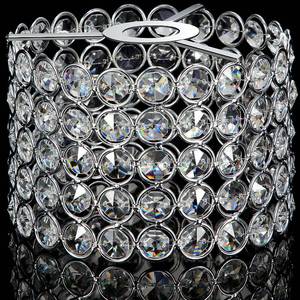 lot 11827 image: Boao Crystal Lamp Shade Ceiling Light Shade Chandelier Lampshade Fitting for Living Room Bedroom Bathroom Wedding Centerpiece Event Party, Warm White, Bulb Not Included(7 x 7 x 4.3 Inch,Silver)
