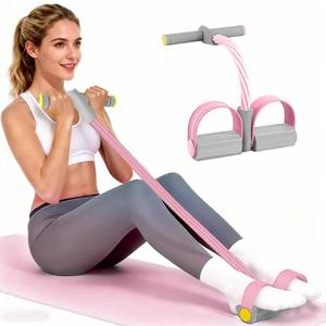 lot 11829 image: Pedal Resistance Bands with Handles, Durable 6-Tubes Multifunction Pedal Resistance Band, Natural Rubber Foot Pedal Resistance Bands, Fitness Resistance Bands for Abdomen, Waist, Arm, Leg (Pink)