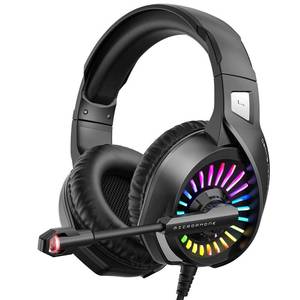 lot 11919 image: ZIUMIER Gaming Headset with Microphone, Compatible with PS4 PS5 Xbox One PC Laptop, Over-Ear Headphones with LED RGB Light, Noise Canceling Mic, 7.1 Stereo Surround Sound